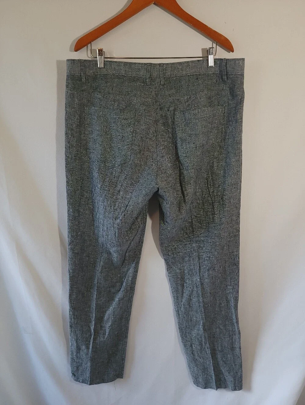 Calvin Klein Heather Gray Linen Blend Pants Mens Sz 38x32 Relaxed Resortwear